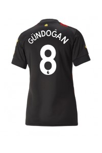 Manchester City Ilkay Gundogan #8 Fotballdrakt Borte Klær Dame 2022-23 Korte ermer